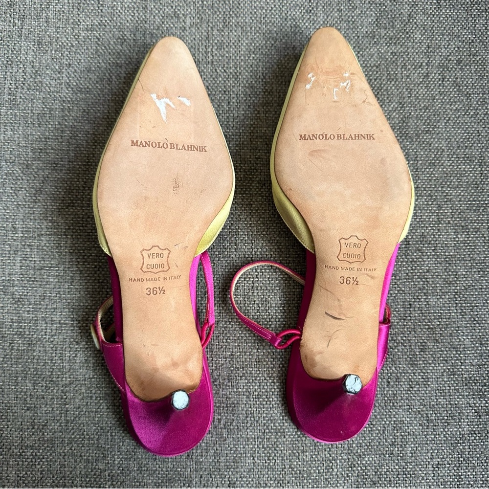 Vintage Manolo Blahnik satin mules - Picture 8 of 8